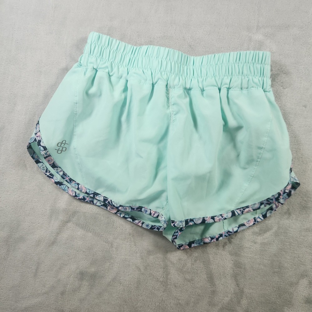 Simply Southern Womens Shorts Lined Elastic Waist Run Athletic‎ Seafoam XS